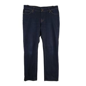 Womens Size 27 Mid-Rise Boyfit Jeans Dark Wash Denim Ankle Basic Everyday Casual